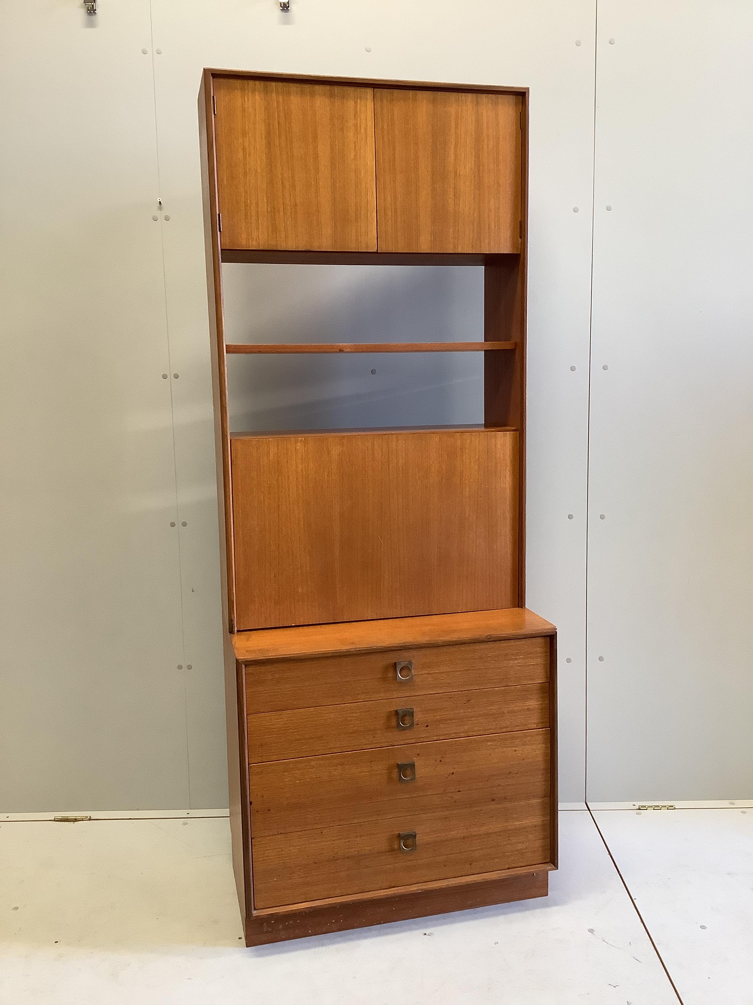 A G-Plan teak unit, width 76cm, depth 46cm, height 199cm